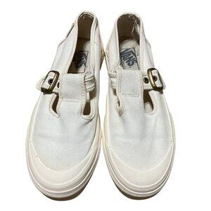 Vintage Vans Mary Jane Shoes Size 7.5 Off White Made In USA Buckle Closure
